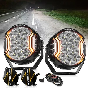 AUXBEAM 7" Side Shooter LED Work Light Bar Pods White Driving Fog Lamp Amber DRL - Picture 1 of 12