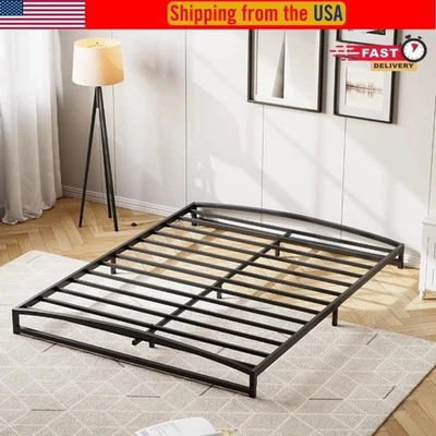 Full Queen Size Metal Platform Bed Frame Storage Headboard Sturdy Steel Slat US - Image 1 of 4