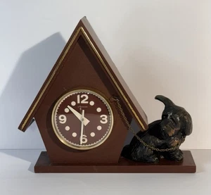Clock Vintage 1960's USSR Dial Mechanical "MOLNIGA" Soviet Home Decor 7.25” Tall - Picture 1 of 9