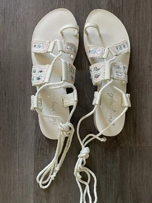 Free People мантра зеркало сандалии шнурует вверх кожи натуральный размер 39,5 новый  - Изображение 1 из 4