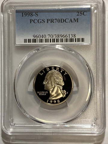 1998 S Washington Quarter - PCGS PR70DCAM (PERFECT GRADE) Cover