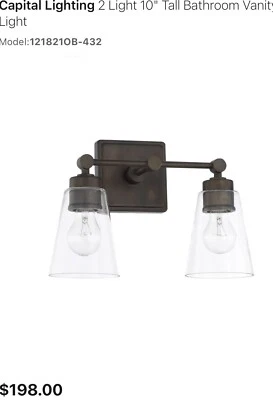 Capital Lighting 121821OB-432 2 luces 10" de alto tocador de baño luz bronce antiguo Foto 1 de 4