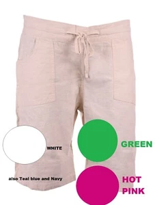 Ladies linen beach lightweight holiday travel summer shorts, walking. NEW - Picture 1 of 7