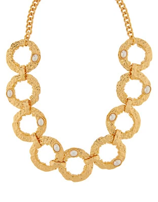 Accessorize Molten Perle Kragen Halskette Gold Glieder Statement Monsoon - Bild 1 von 3