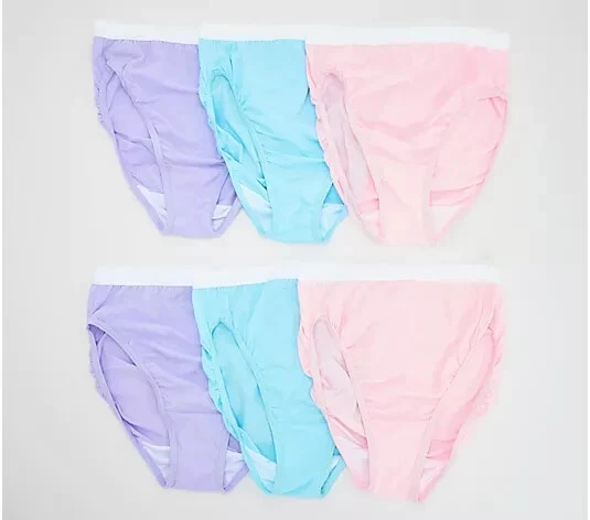 Breezies Original Cotton Hi-Cut Panties Set of 6 Pastel Pack,Size 14 A632207 - Image 1 of 1