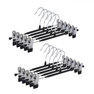 Hangers with Clips Metal Trouser Clothes for Heavy Duty 10 PIECES Set - Picture 1 of 6