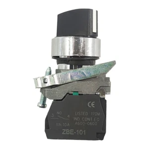XB4-BD21 Selector switch metal black 22mm 2 positions stay put 1NO XB4BD21 NEW - Picture 1 of 6