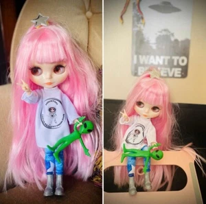 Adorable Blythe BJD Doll 1/6 Pink Hair White Skin Glossy Face Bangs Jointed Body - Picture 1 of 12