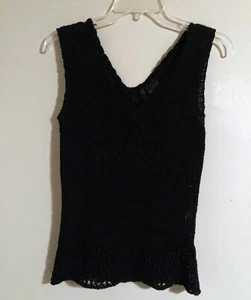 Damen Etoile schwarz offen gestricktes Tankoberteil Größe Small - Bild 1 von 6