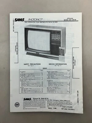 JCPenney 685-1240-00 руководство по обслуживанию Sams Photofact бесплатная доставка - Изображение 1 из 4