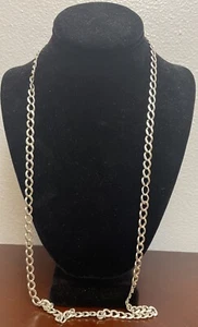 VTG 7MM STERLING SILVER 925 CUBAN LINK CHAIN NECKLACE SIZE 33'' - Picture 1 of 9