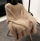 New Women Autumn Faux Cashmere Fur Pullover Sweater Oversize Loose Stretch Tops