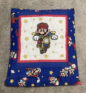 Vintage Super Mario Bros Nintendo Children’s Quilted Folding Blanket - Picture 1 of 10