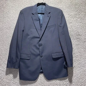 Calvin Klein Men’s 100% Wool Blazer Size 42L Gray Two Button Vented Sport Coat - Picture 1 of 9