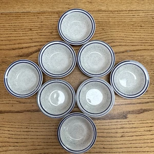 "Juego de 8 platos auxiliares vintage Buffalo 0305R restaurante tira azul 1,5""x4,5""" - Imagen 1 de 4