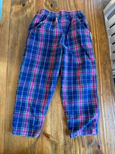 Pantalones a Cuadros Vintage Healthtex Niñas 4T Azul Rosa Pull On Cintura Elástica - Imagen 1 de 8