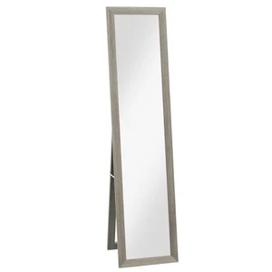 HOMCOM Full Length Mirror Farmhouse Wall Mirror Hanging Freestanding Grey - Picture 1 of 11