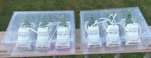 New Set of 6 Old White Truck w/ Christmas Tree in Bed Ornaments New! - Picture 1 of 7