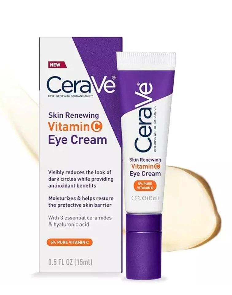 CeraVe Skin Renewing Vitamin C Eye Cream For Dark Circles/Puffiness 0.5oz (K18)
