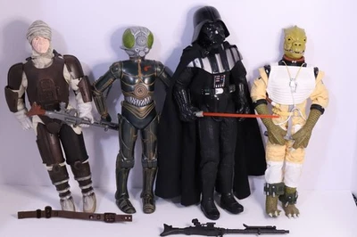 Lote de bonecas Star Wars 4 - 12 polegadas - 1997 a 2002 (Dengar, Bossik, 4-lom, Vader) - Imagem 1 de 4