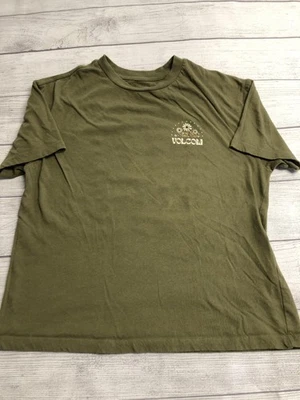 Camisa Volcom Juvenil Talla 10 Verde Gráfico Sol Margarita Espalda Estampado Algodón Surf Patín Foto 1 de 4