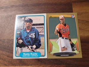 Lot Of 2 Funny Baseball Cards Names Rusty Kuntz LJ Hoes Weird Dirty - Picture 1 of 2