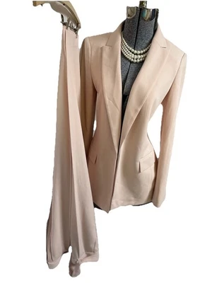 NEW Calvin Klein Pant Suit Size 6 Two Piece Set Blush Bonus Belt Pockets Ankle - Image 1 of 4