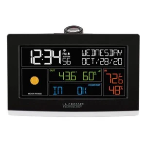 La Crosse Technology Alarm Clock Black WiFi Weather Projection Remote Monitoring - Picture 1 of 9