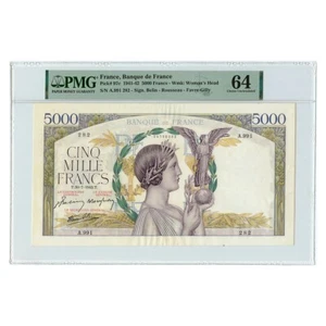 *jcr_m* FRANCE 5000 francs 1941-42 P. 97c - PMG 64 - Picture 1 of 2