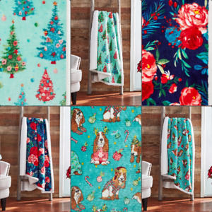 Pioneer Woman Throw Blanket Christmas Tree Charlie Floral Plush Velvet *U Pick