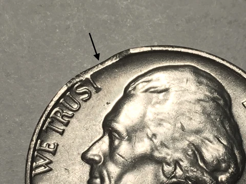 1963 P  With Small Clip at K-11 on Obverse Error Nice Ch BU Jefferson Nickel Cover