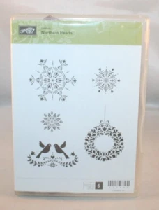 Stampin' Up! Cling Stamp Set - Northern Hearts - 5 Stamp - Used - Picture 1 of 3