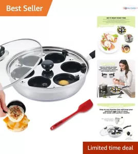 Stainless Steel Poached Egg Maker - 6 Cup Capacity, Easy Clean & Safe - Picture 1 of 9