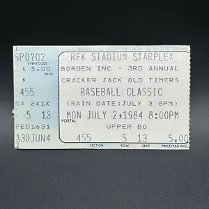 JULY 2, 1984 OLD TIMERS BASEBALL CLASSIC HANK AARON ERNIE BANKS TICKET STUB - Picture 1 of 2