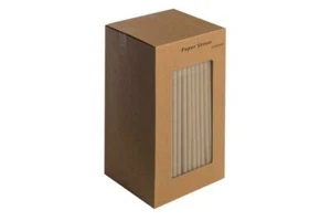 Paquete de 250 pajitas de papel Kraft de 8" (20 cm) reciclables biodegradables - Imagen 1 de 1