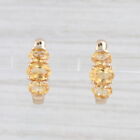 Town & Country 3ctw Citrine 3-Stone J-Hook Earrings 10k Yellow Gold Drops