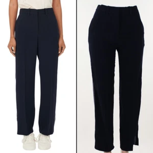 Maje Pebs Wide-Leg Pants in Navy - Picture 1 of 5