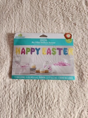 Счастливый пасхальный шар баннер 11 воздушных шаров 16 «x 22 футов вечеринки декор новый запечатанный новый с Ярлыками - Изображение 1 из 3