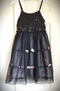 Girls Size 6 Cat and Jack Slip Dress for Party Special Occasion Black Sequins - Picture 1 of 6