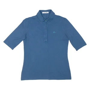 LACOSTE Girls Polo Shirt Blue 3/4 Sleeve M - Picture 1 of 6