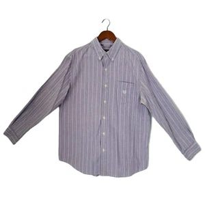 Camisa Chaps Abotonada Hombres Talla Grande Multi Rayas Verticales Oxford Algodón Logo - Imagen 1 de 12