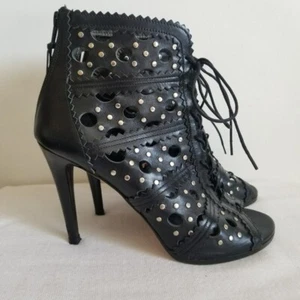 Stuart Weitzman schwarz silber Bootie zehenfrei Größe 7 - Bild 1 von 10