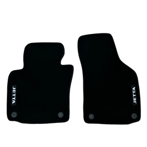 Front Car Floor Mats Velour For VW Jetta Waterproof Black Carpet Liners 2pcs New - Picture 1 of 7