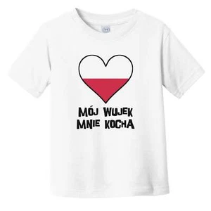 Camiseta My Uncle Loves Me Idioma Polaco Polonia Bandera Corazón Niño Pequeño - Imagen 1 de 2