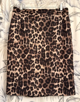 Falda elástica forrada con estampado de animales/leopardo Charter Club para mujer talla 10 (33"x24") Foto 1 de 4