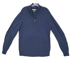 Aeropostale Prince & Fox Half Zip Sweater Herren M Navy Baumwollmischung Strickpullover - Bild 1 von 7