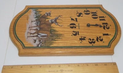 Reloj de cuarzo vintage 1985 hecho a mano (EE. UU.) de madera maciza ciervo Foto 1 de 4