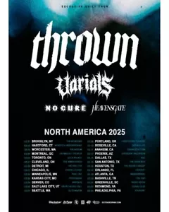 Póster Thrown Band Excessive Guilt North America Tour 2025 Póster, regalo para fans - Imagen 1 de 8