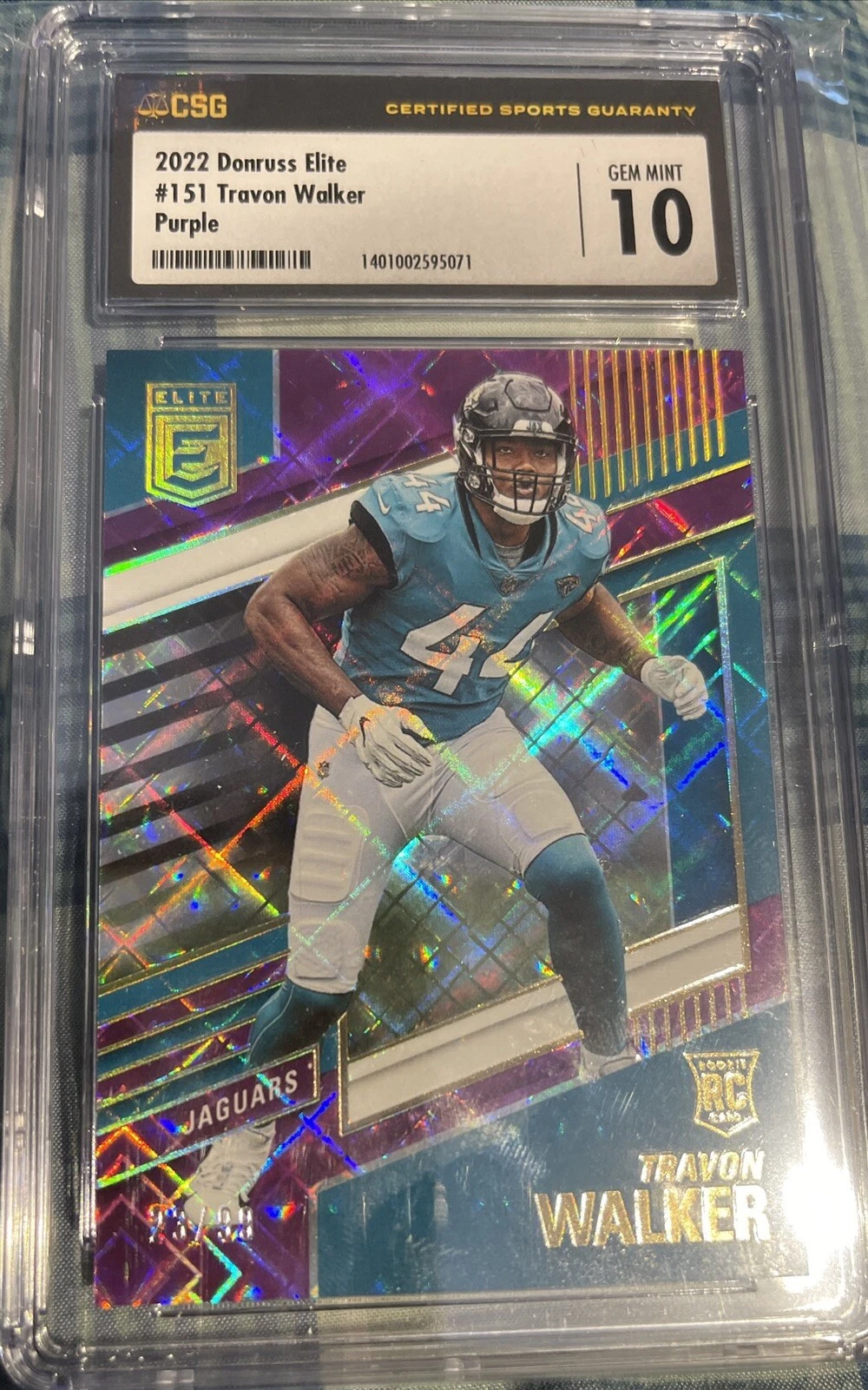 2022 Panini Donruss Elite Football Travon Walker RC Purple 32/99 Jaguars