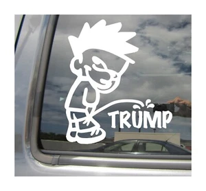 Pee On Trump - Funny Humorous Piss On Car Window Vinyl Decal Sticker 02104 - Bild 1 von 2